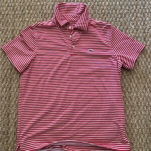 Vineyard Vines Red and White Striped Shirt